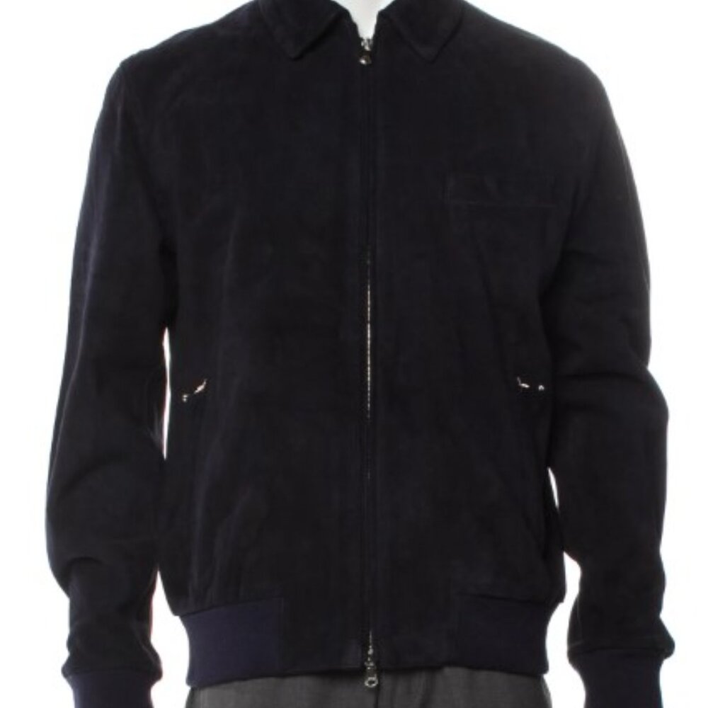 Eidos Suede Bomber Jacket w/ Tags - Picture 7 of 8